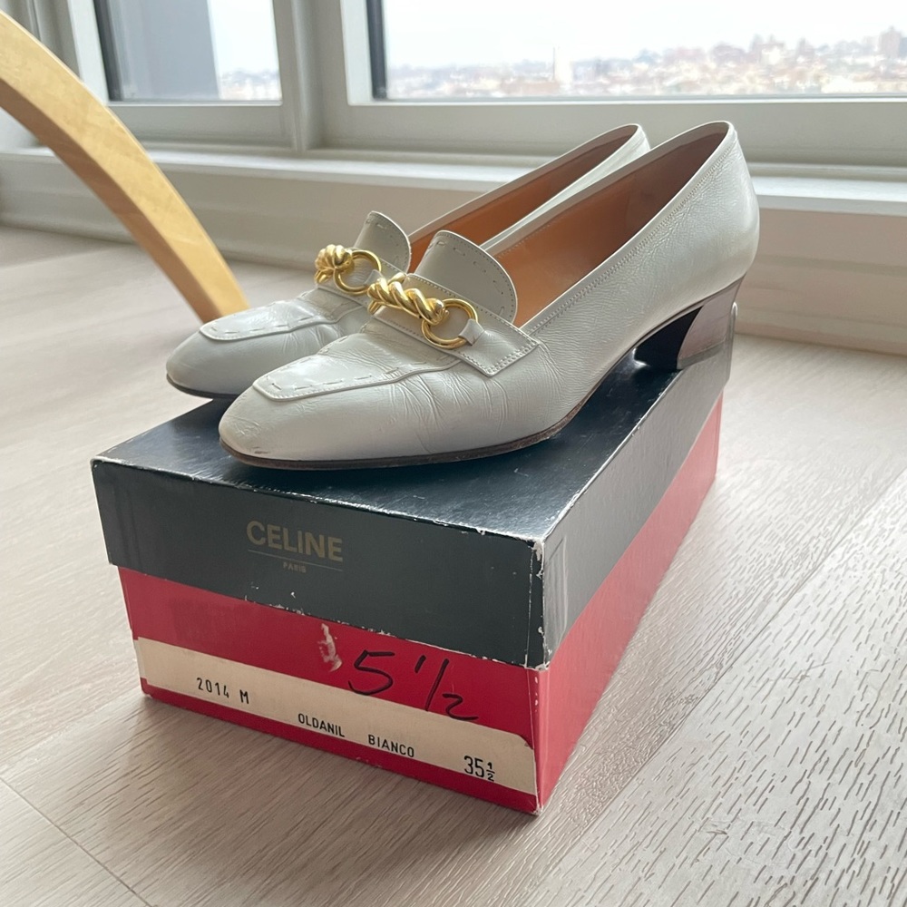 Celine 2014 white 2” leather pumps (with box) - Picture 2 of 7